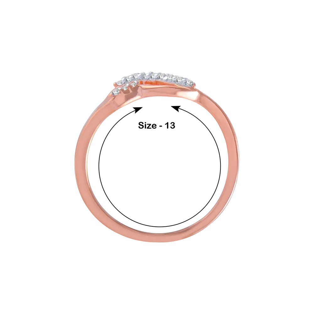 18KT (750) Rose Gold And Diamond Ring For Women