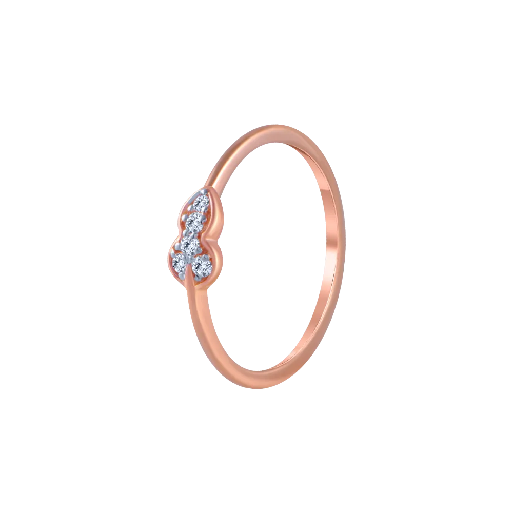 18KT (750) Rose Gold And Diamond Ring For Women