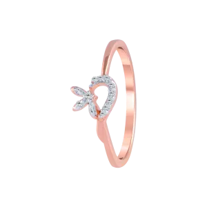 18KT (750) Rose Gold And Diamond Ring For Women