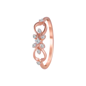 18KT (750) Rose Gold And Diamond Ring For Women