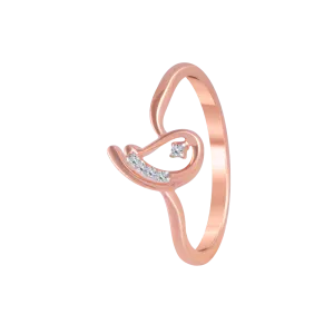 18KT (750) Rose Gold And Diamond Ring For Women