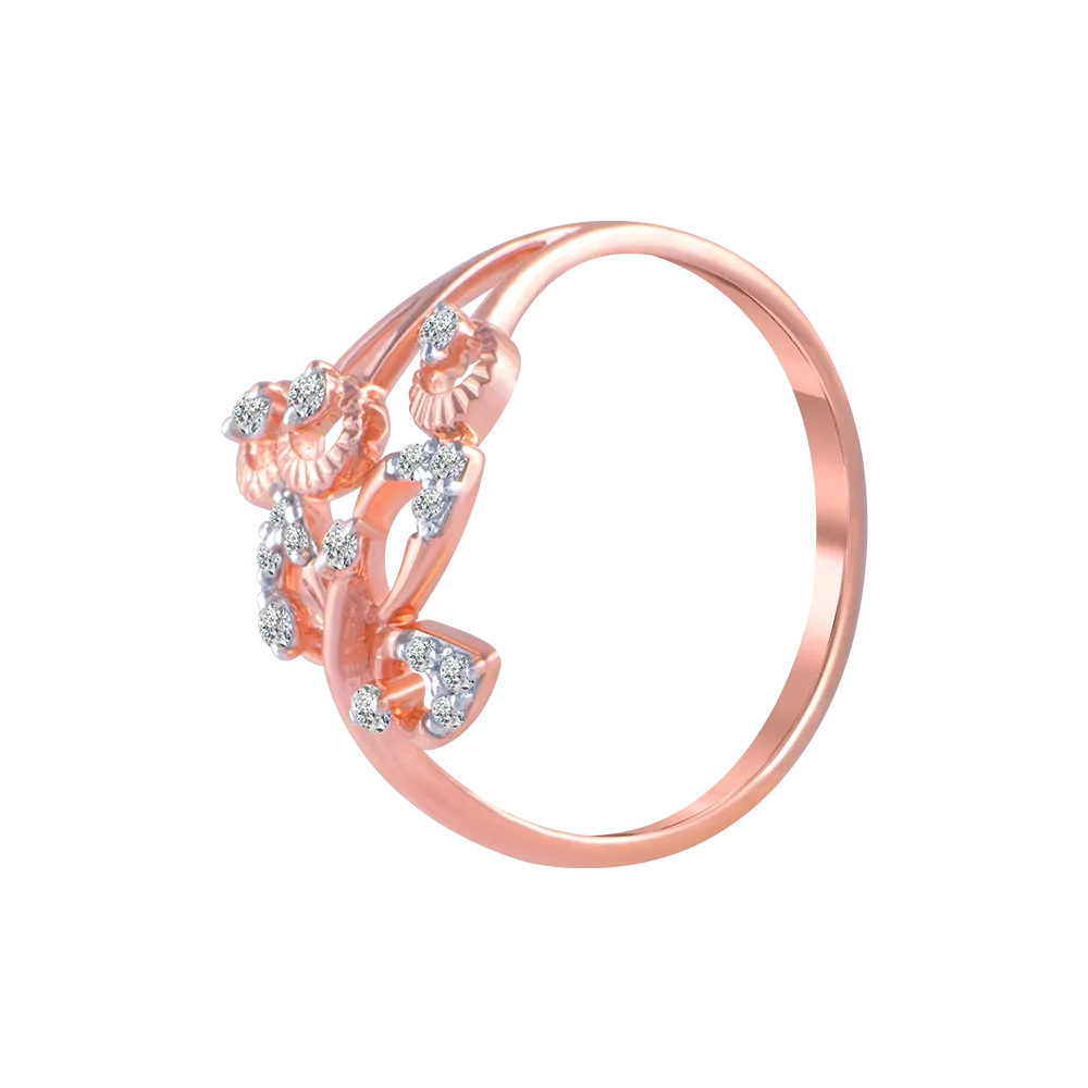 18KT (750) Rose Gold And Diamond Ring For Women