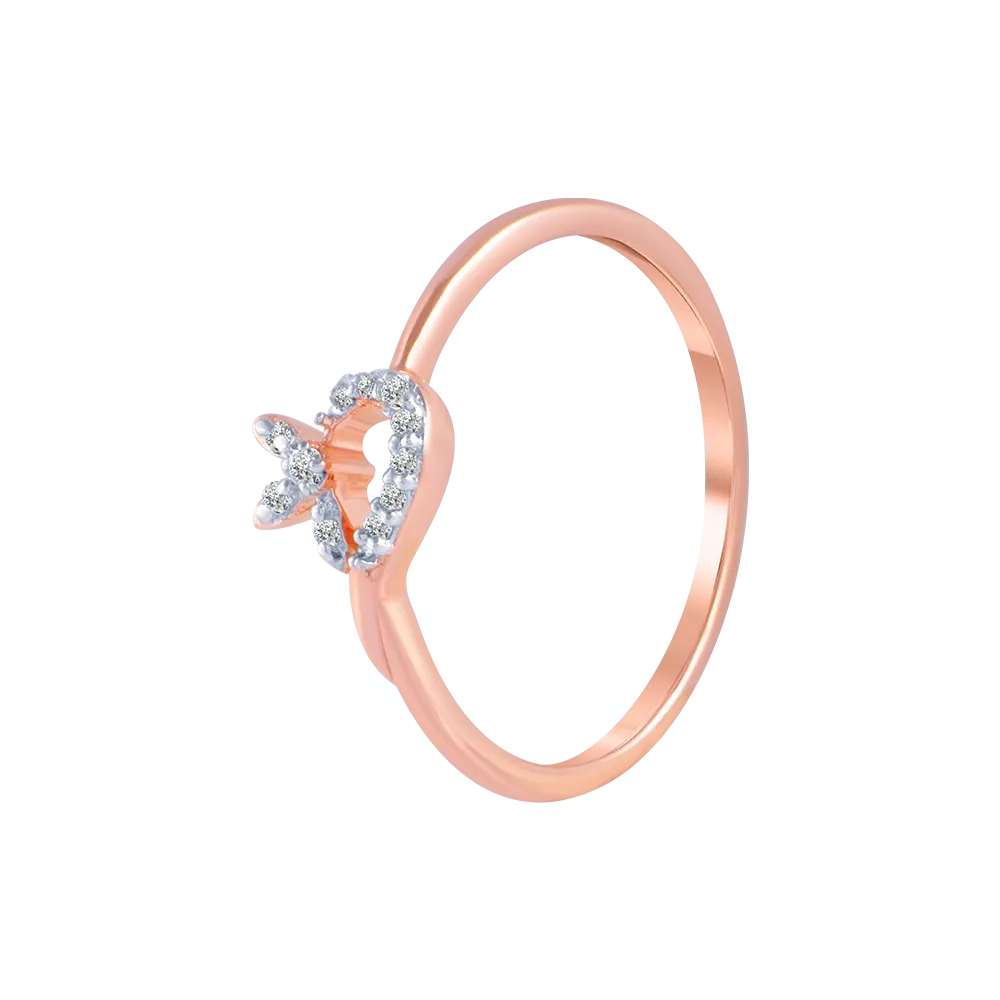 18KT (750) Rose Gold And Diamond Ring For Women
