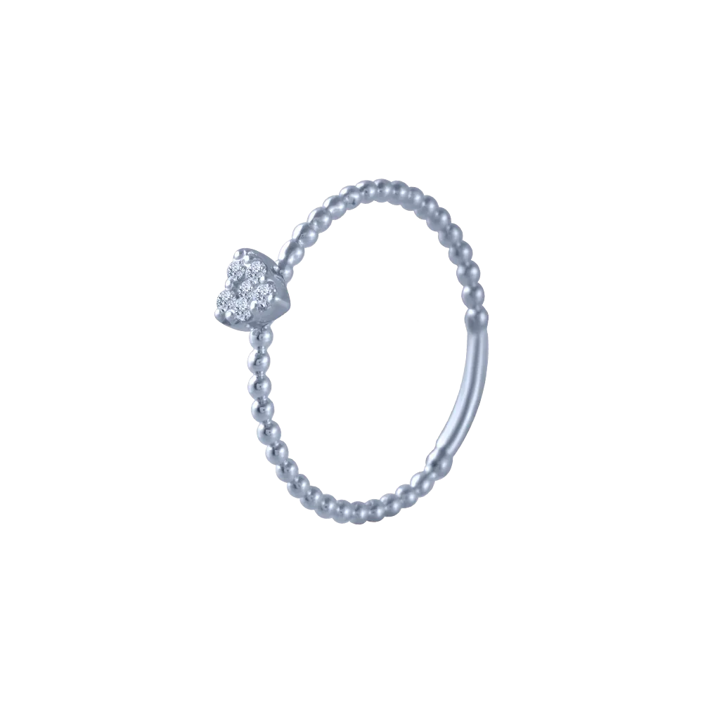18KT (750) White Gold And Diamond Ring For Women