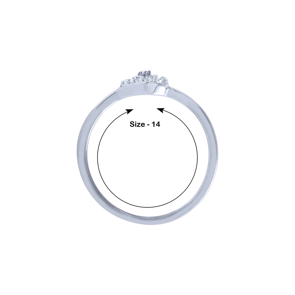 18KT (750) White Gold And Diamond Ring For Women