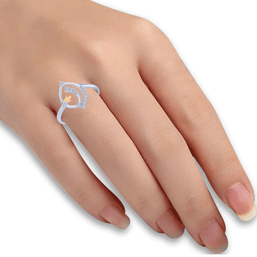 18KT (750) White Gold And Diamond Ring For Women