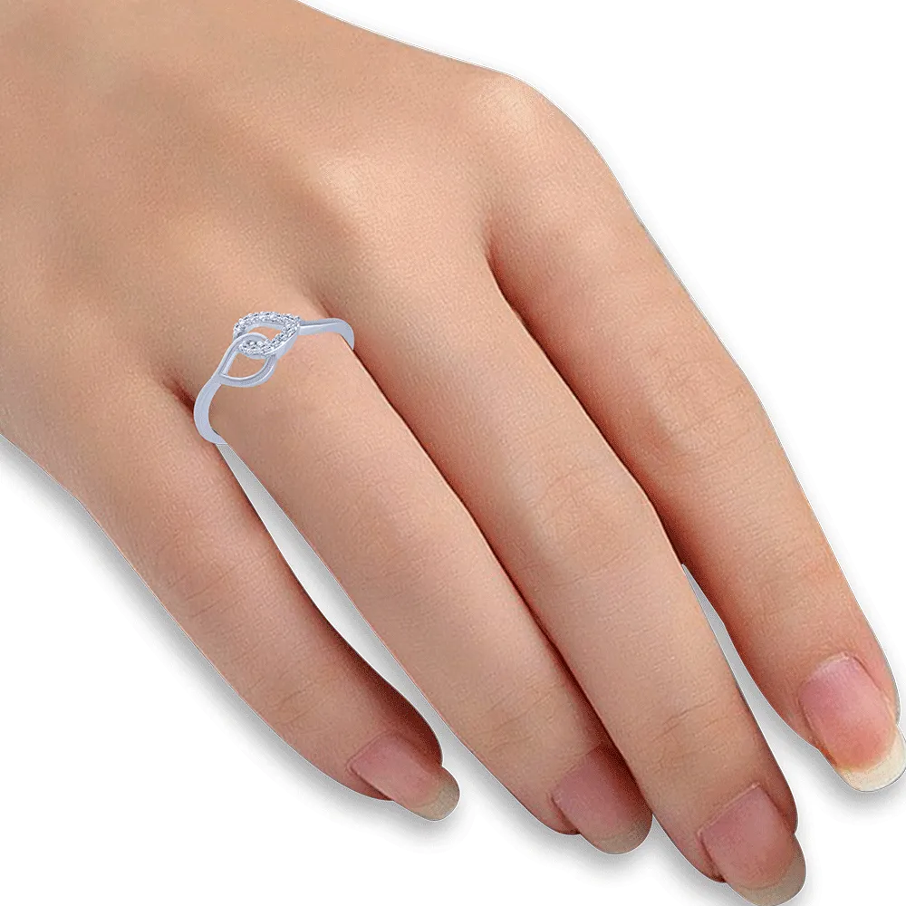 18KT (750) White Gold And Diamond Ring For Women
