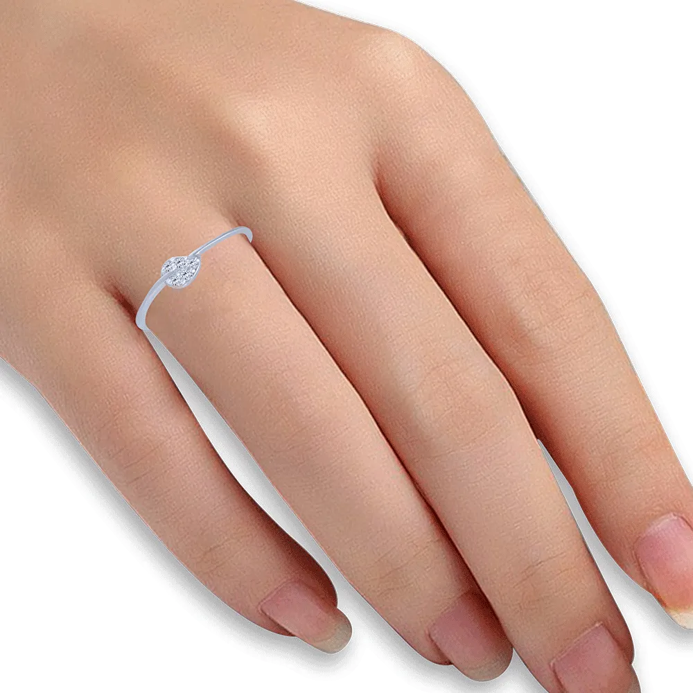 18KT (750) White Gold And Diamond Ring For Women