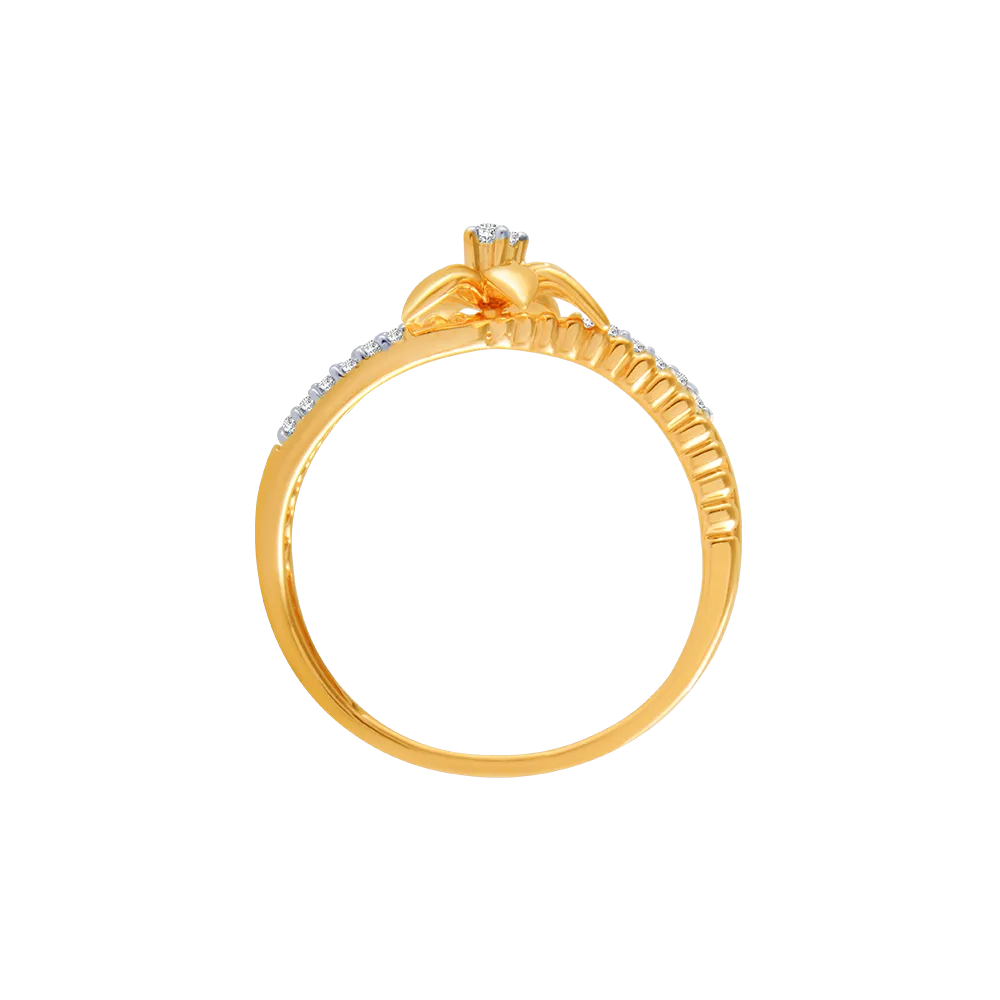 18KT (750) Yellow Gold And Diamond Ring For Women