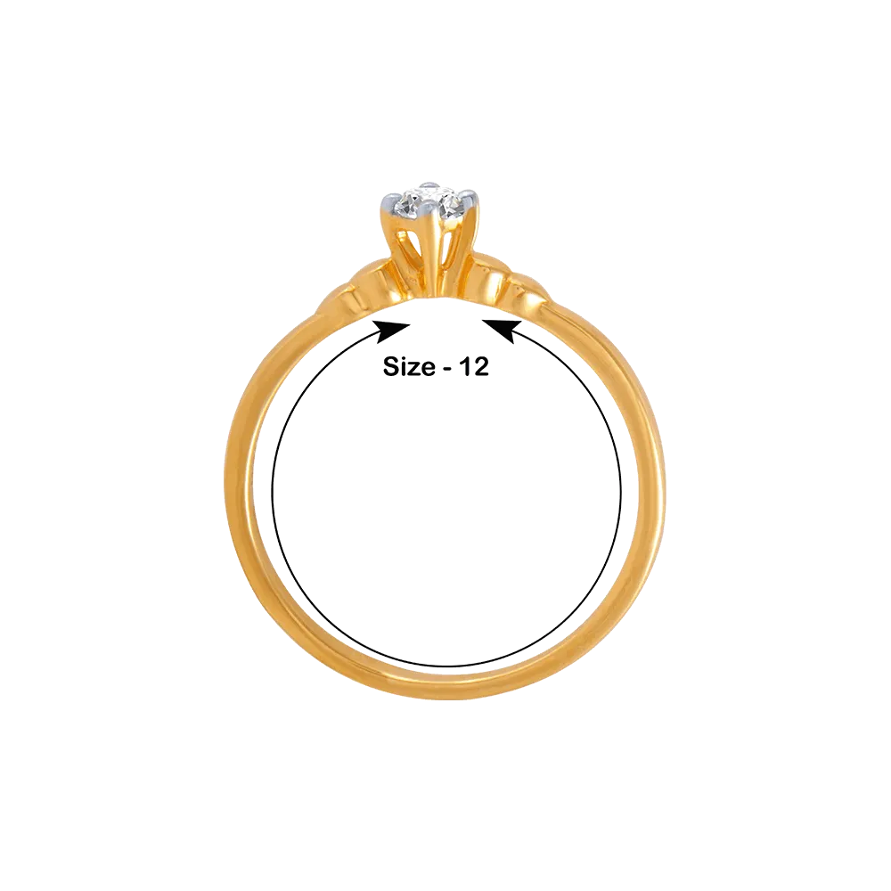 18KT (750) Yellow Gold And Diamond Ring For Women
