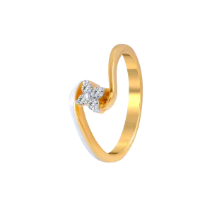 18KT (750) Yellow Gold And Diamond Ring For Women