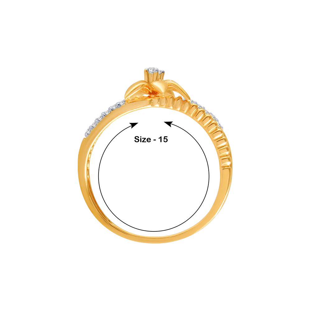 18KT (750) Yellow Gold And Diamond Ring For Women