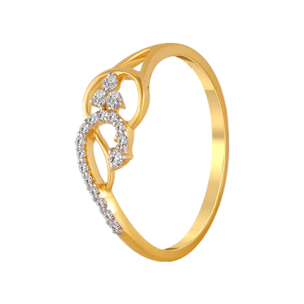 18KT (750) Yellow Gold And Diamond Ring For Women