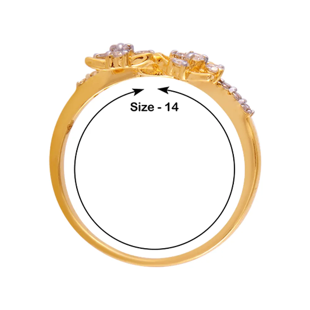 18KT (750) Yellow Gold And Diamond Ring For Women