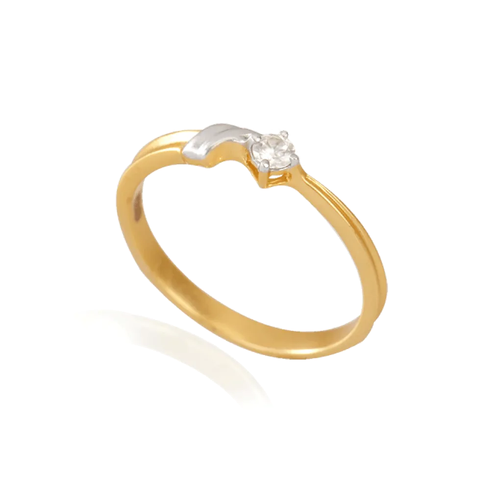 18KT (750) Yellow Gold And Diamond Ring For Women