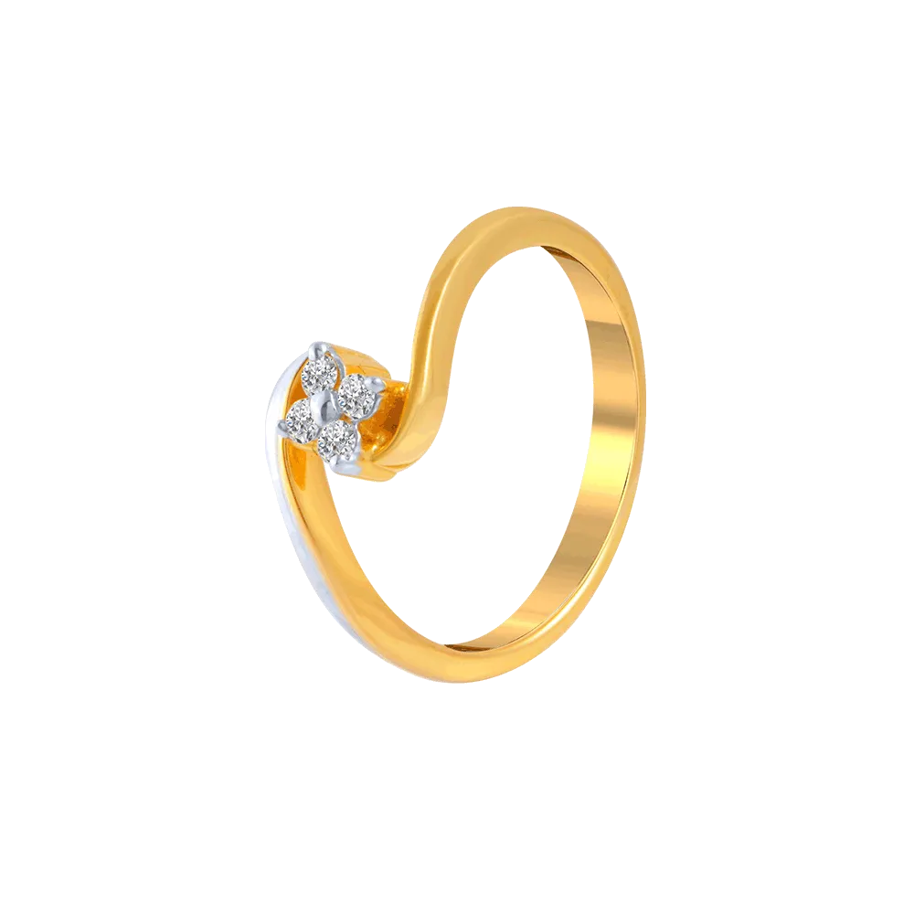 18KT (750) Yellow Gold And Diamond Ring For Women