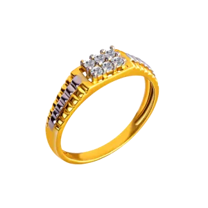 18KT (750) Yellow Gold And Diamond Ring For Women