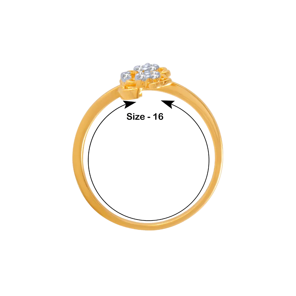 18KT (750) Yellow Gold And Diamond Ring For Women