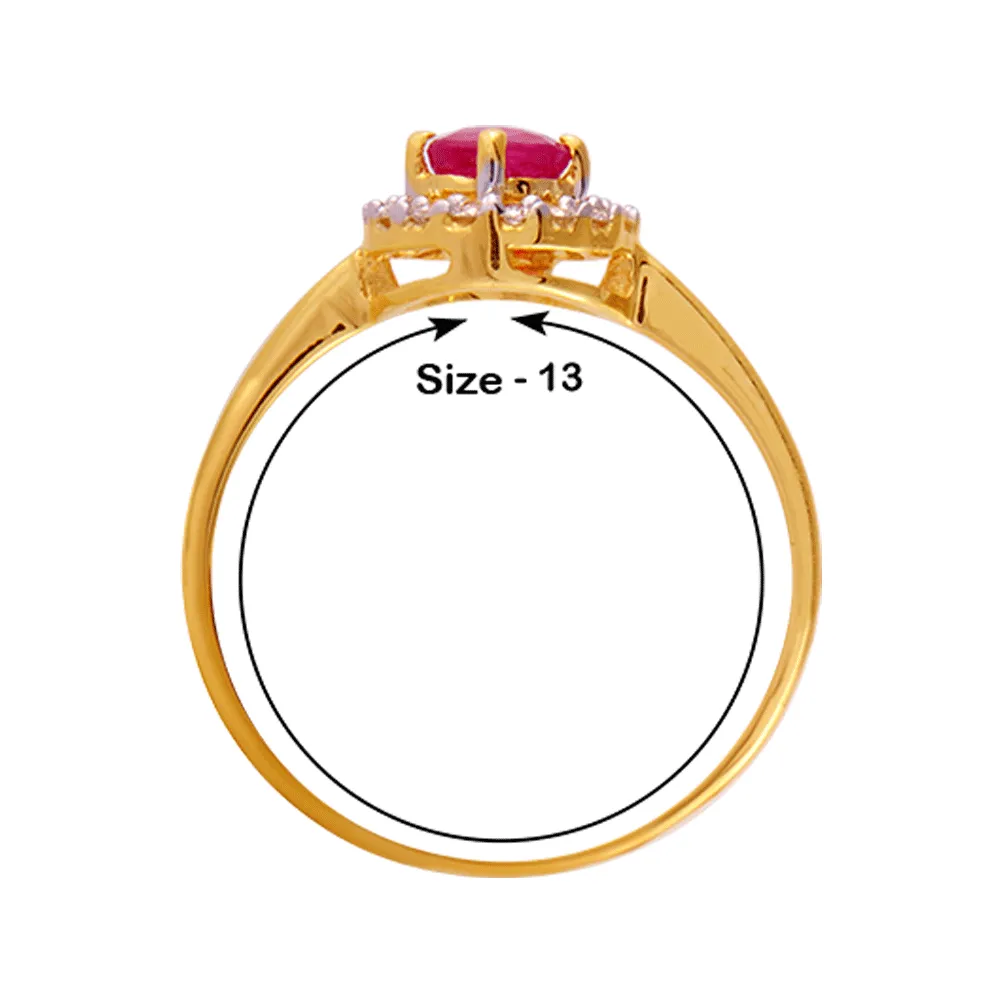 18KT (750) Yellow Gold And Diamond Ring For Women