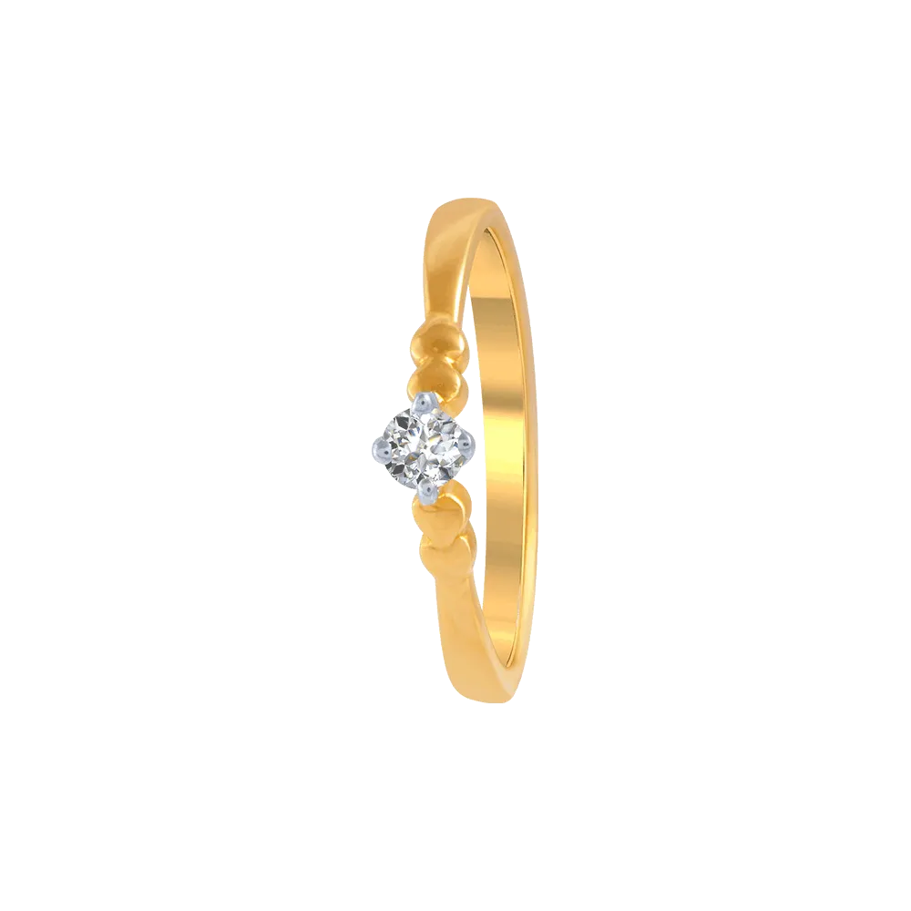 18KT (750) Yellow Gold And Diamond Ring For Women