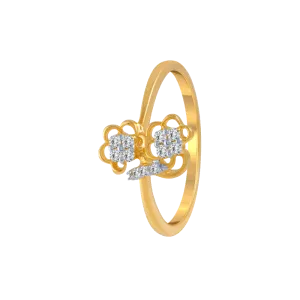 18KT (750) Yellow Gold And Diamond Ring For Women