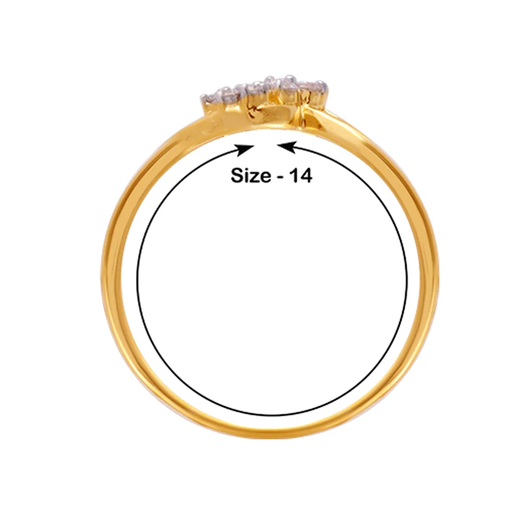 18KT (750) Yellow Gold And Diamond Ring For Women