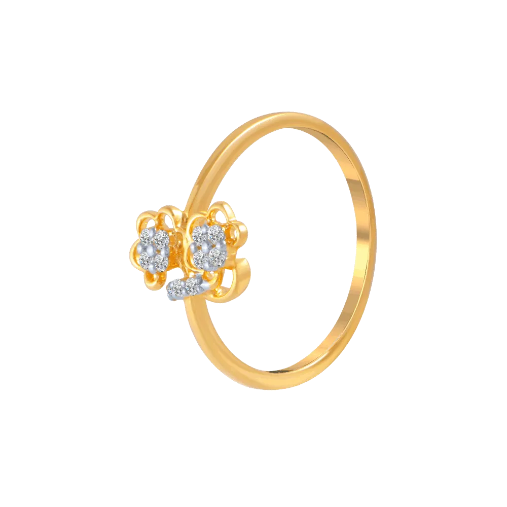 18KT (750) Yellow Gold And Diamond Ring For Women