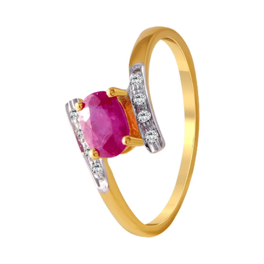 18KT (750) Yellow Gold And Diamond Ring For Women