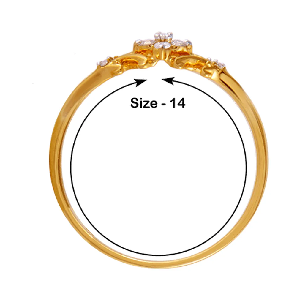 18KT (750) Yellow Gold And Diamond Ring For Women
