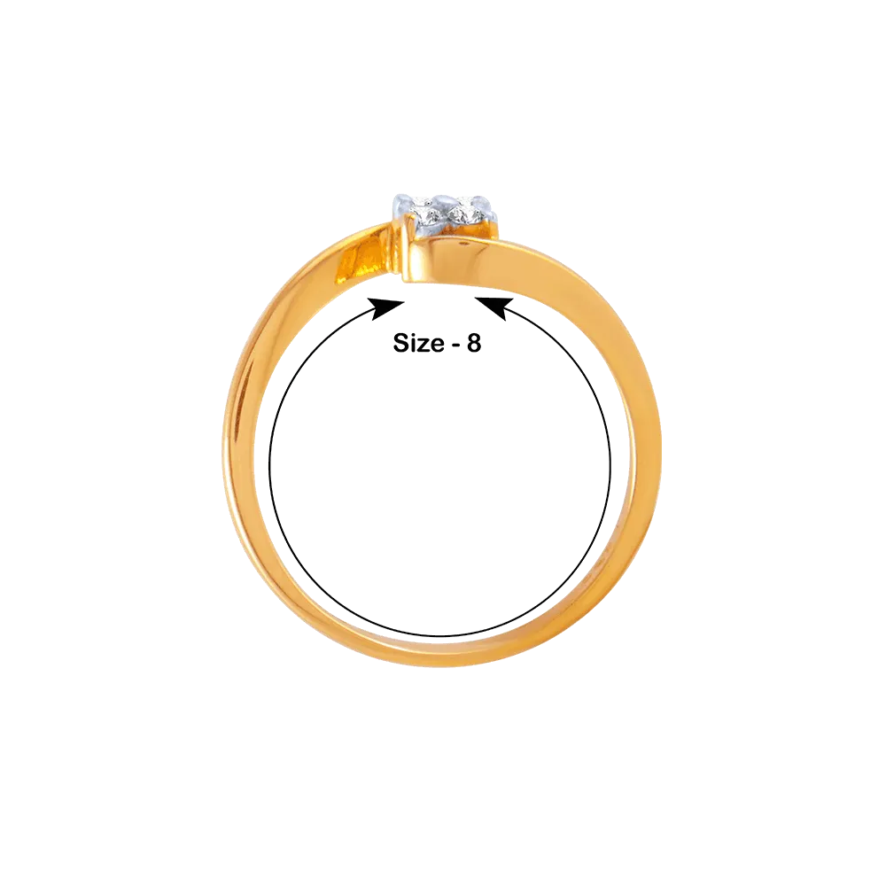 18KT (750) Yellow Gold And Diamond Ring For Women