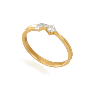 18KT (750) Yellow Gold And Diamond Ring For Women