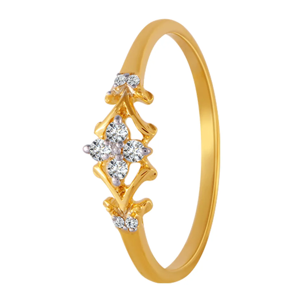 18KT (750) Yellow Gold And Diamond Ring For Women