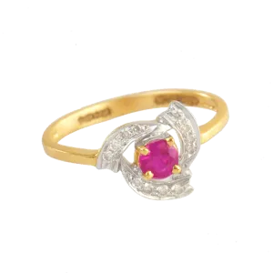 18KT (750) Yellow Gold And Diamond Ring For Women