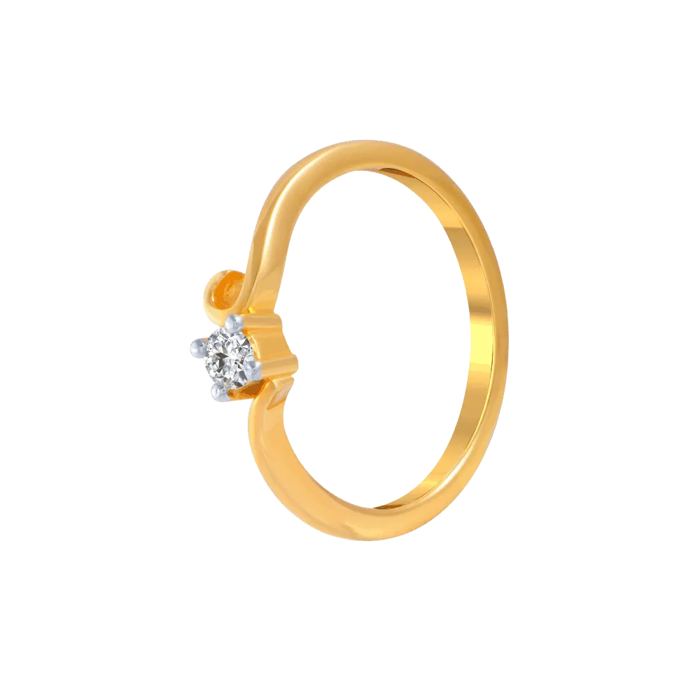 18KT (750) Yellow Gold And Diamond Ring For Women
