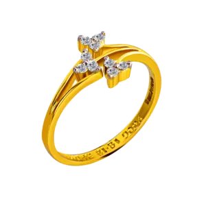 18KT (750) Yellow Gold And Diamond Ring For Women