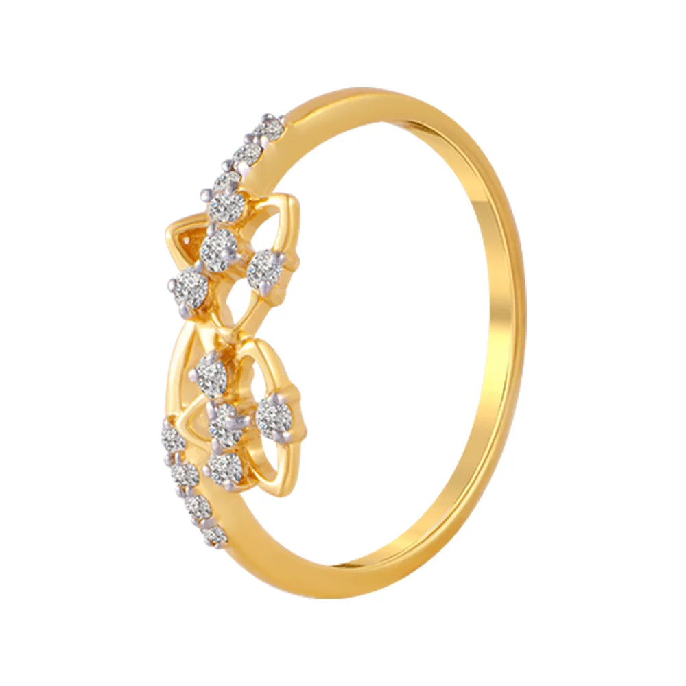 18KT (750) Yellow Gold And Diamond Ring For Women