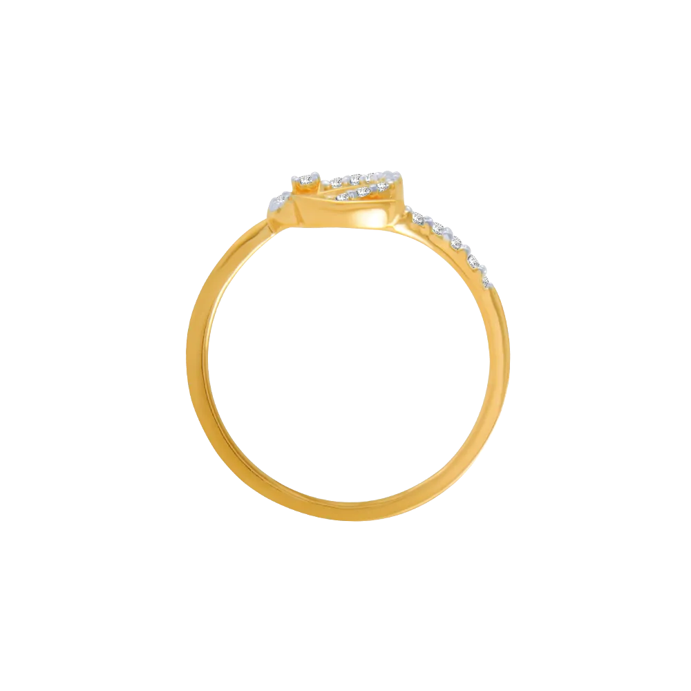 18KT (750) Yellow Gold And Diamond Ring For Women