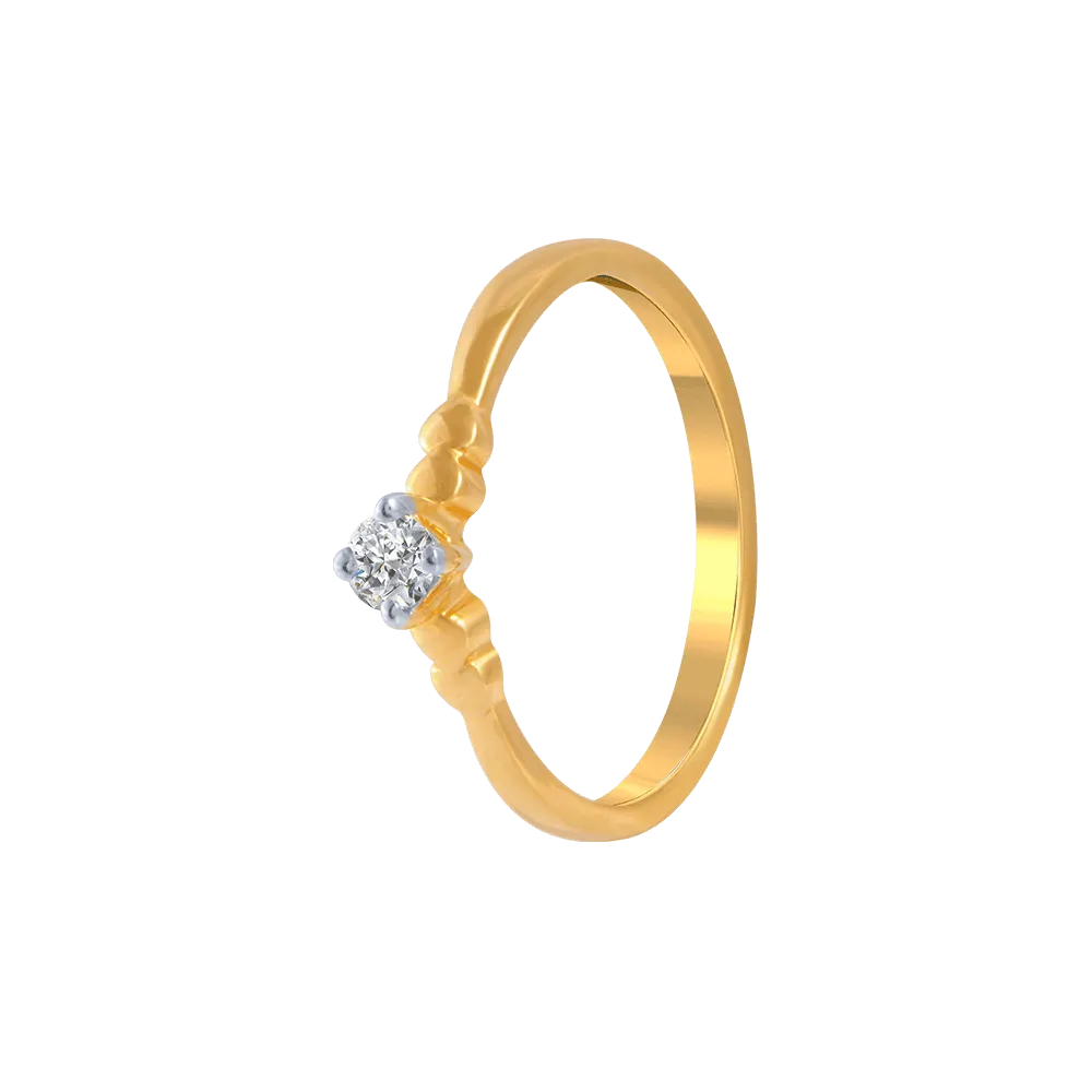 18KT (750) Yellow Gold And Diamond Ring For Women