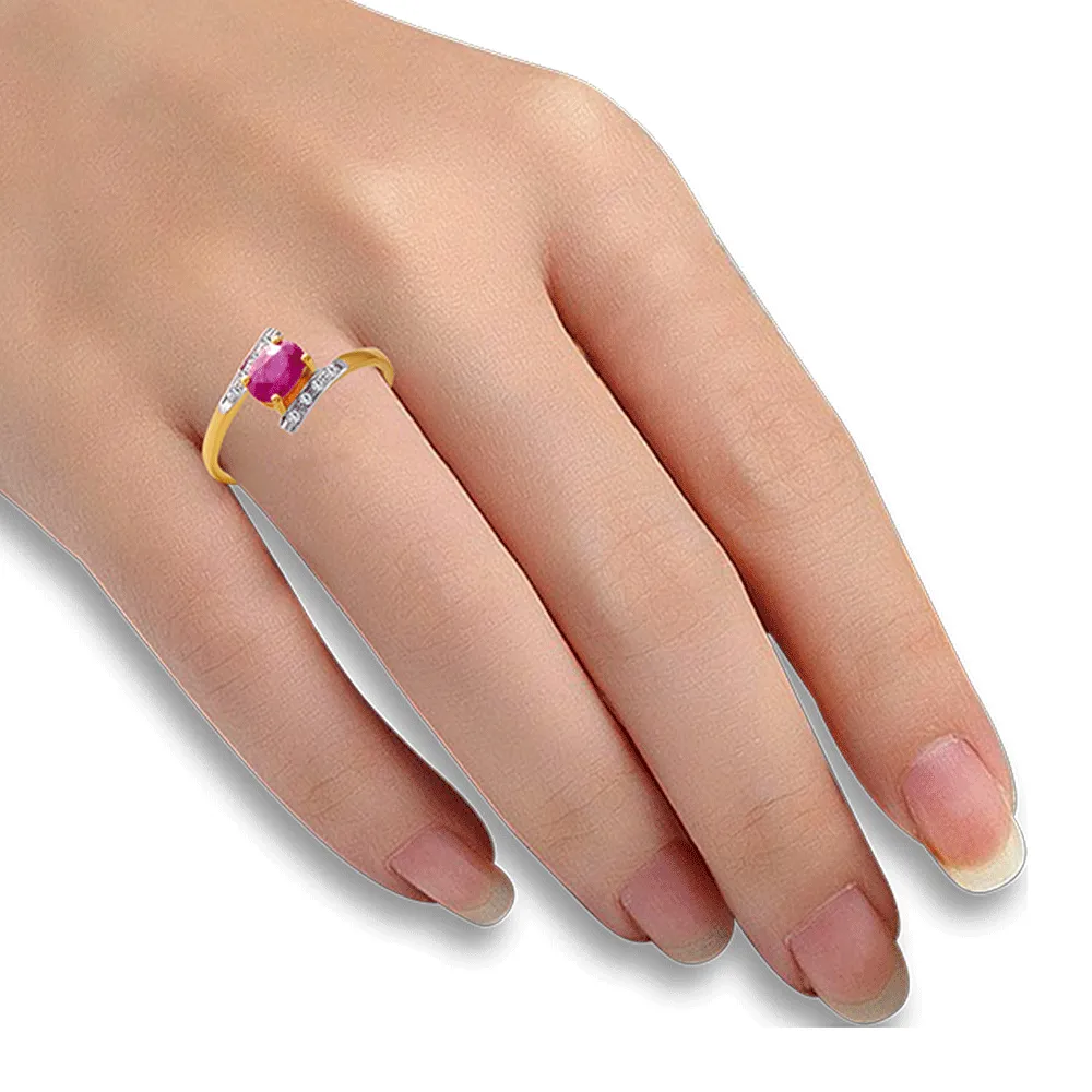 18KT (750) Yellow Gold And Diamond Ring For Women