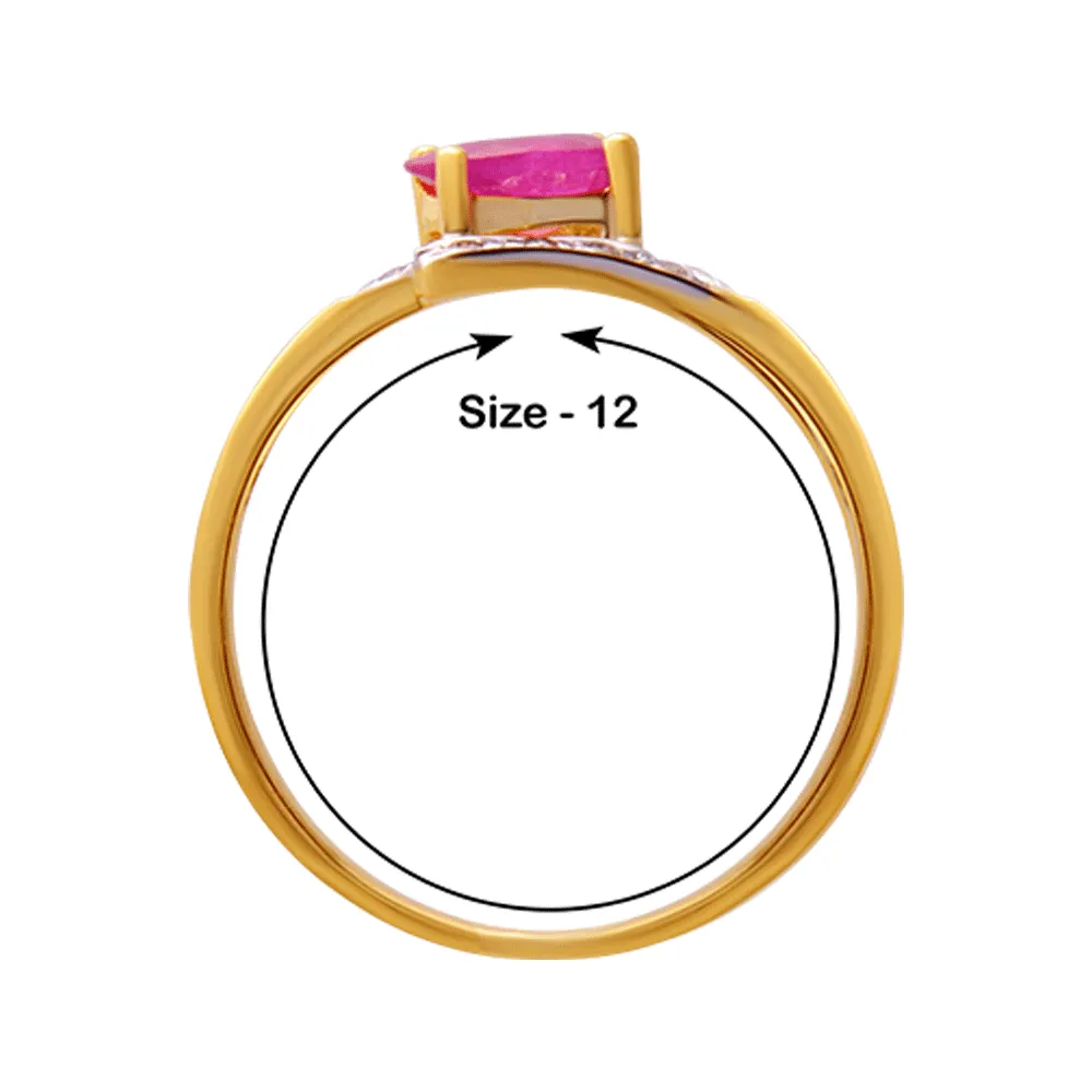 18KT (750) Yellow Gold And Diamond Ring For Women