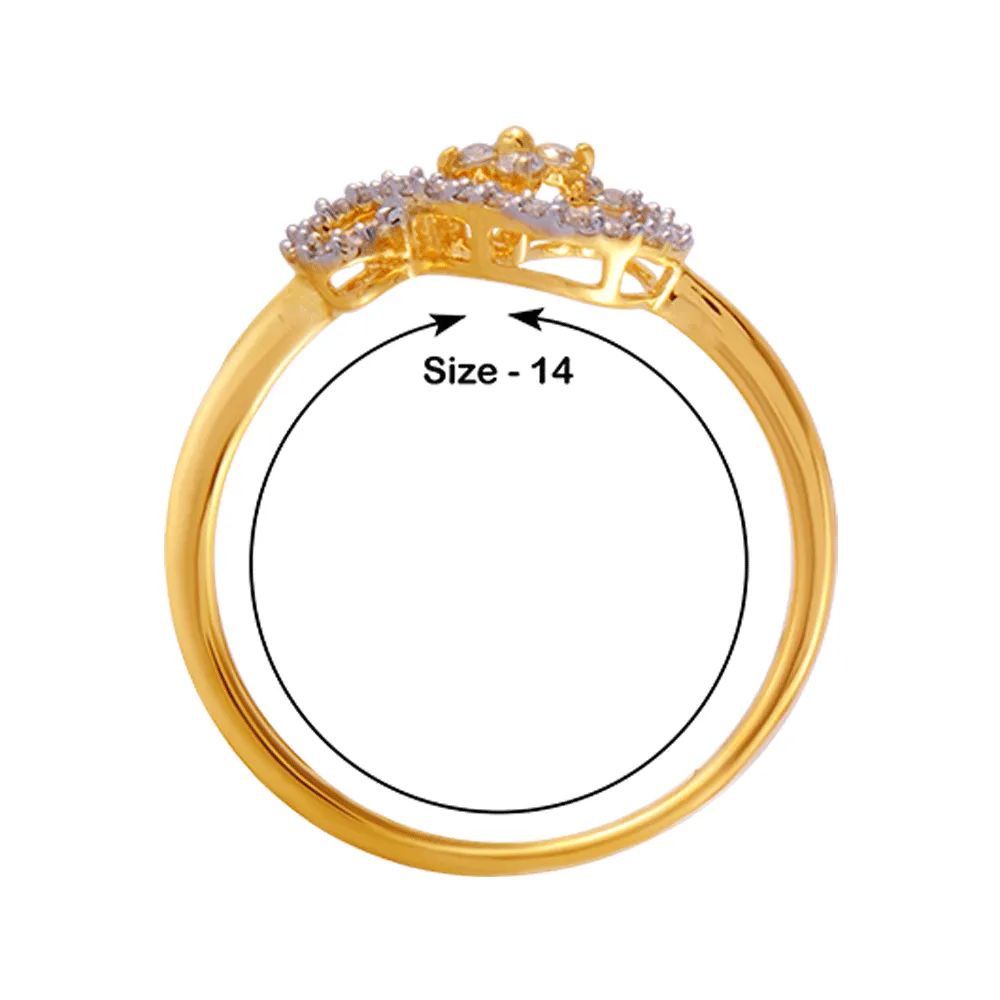 18KT (750) Yellow Gold And Diamond Ring For Women