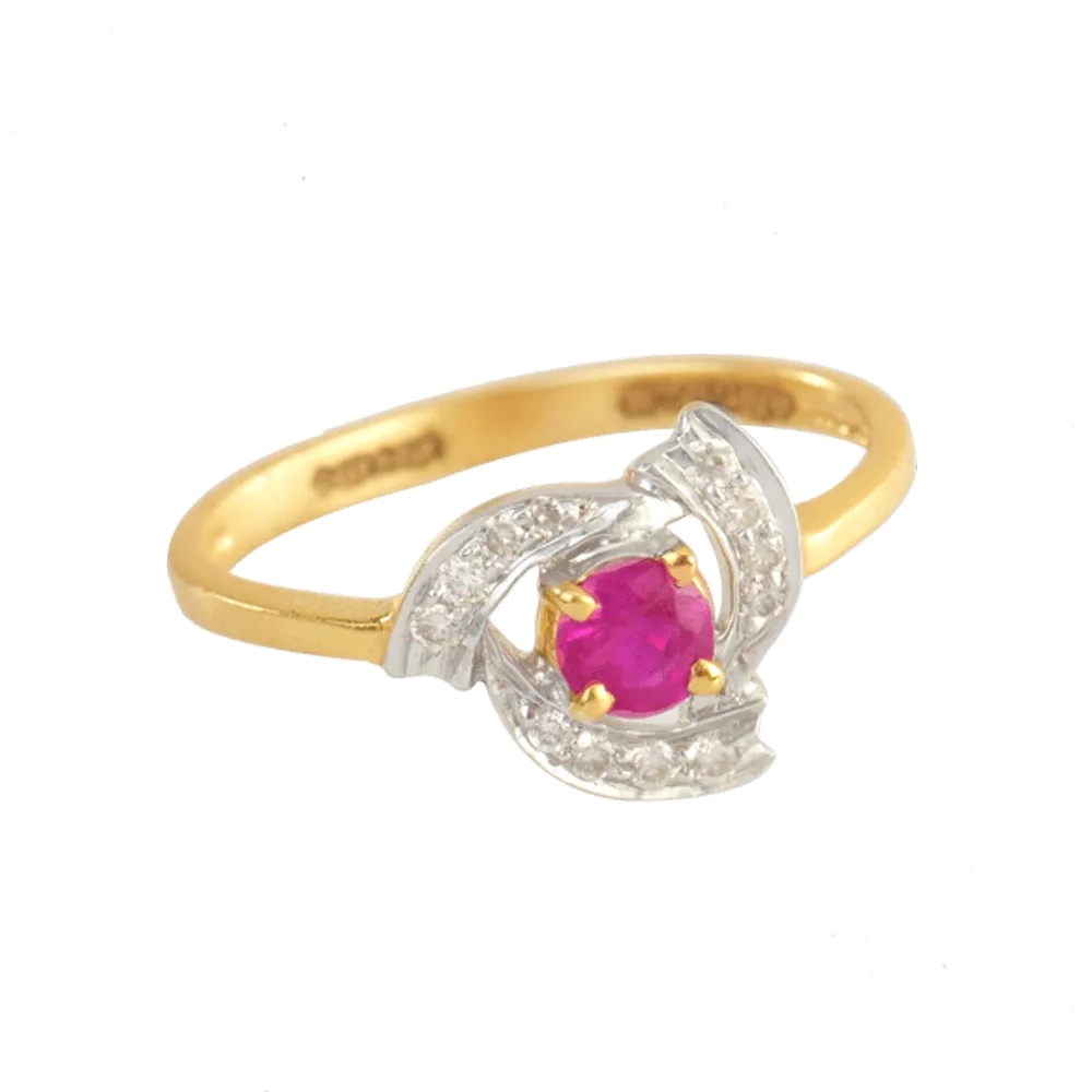 18KT (750) Yellow Gold And Diamond Ring For Women