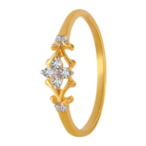 18KT (750) Yellow Gold And Diamond Ring For Women