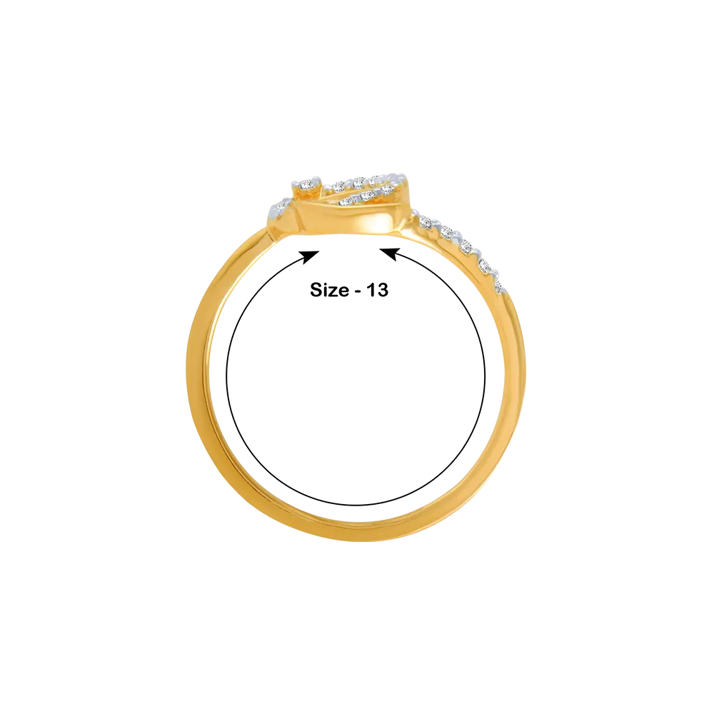 18KT (750) Yellow Gold And Diamond Ring For Women