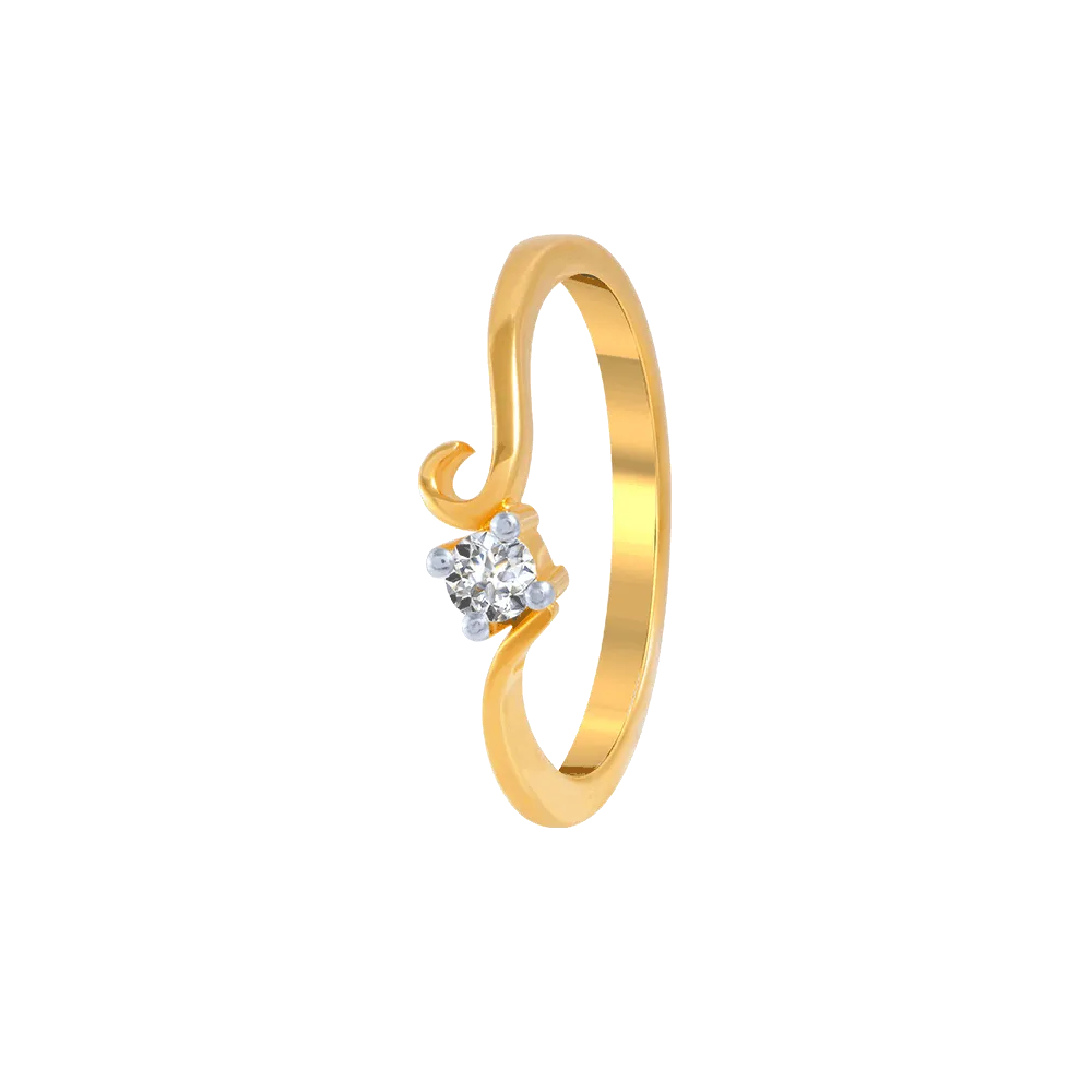 18KT (750) Yellow Gold And Diamond Ring For Women