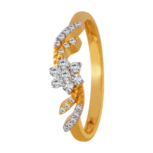 18KT (750) Yellow Gold And Diamond Ring For Women