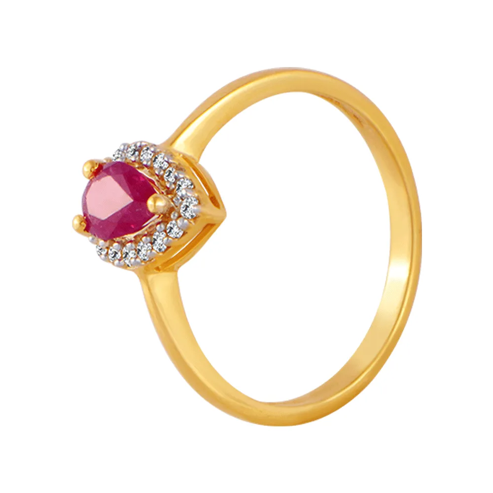 18KT (750) Yellow Gold And Diamond Ring For Women