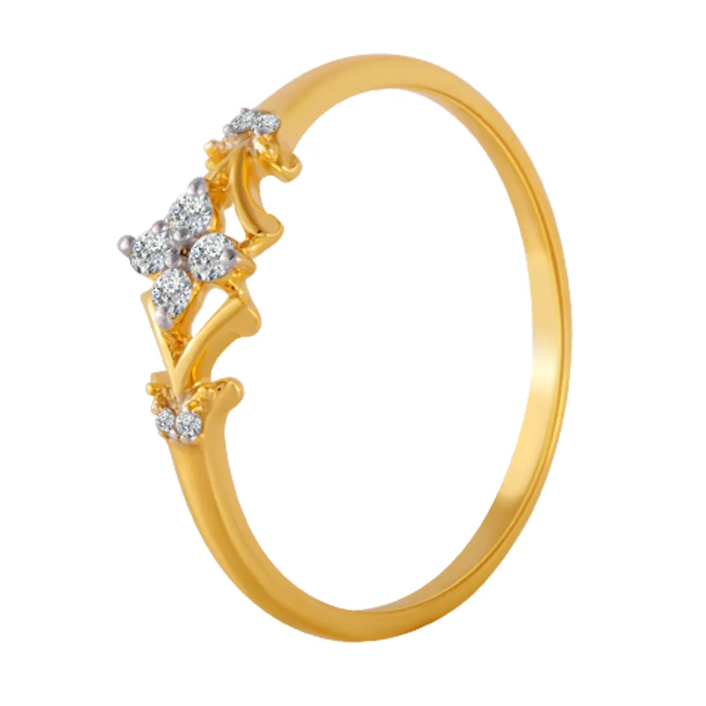 18KT (750) Yellow Gold And Diamond Ring For Women