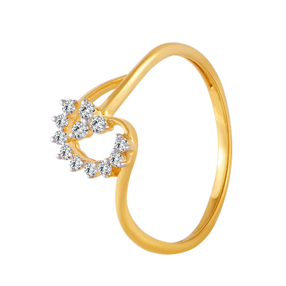 18KT (750) Yellow Gold And Diamond Ring For Women