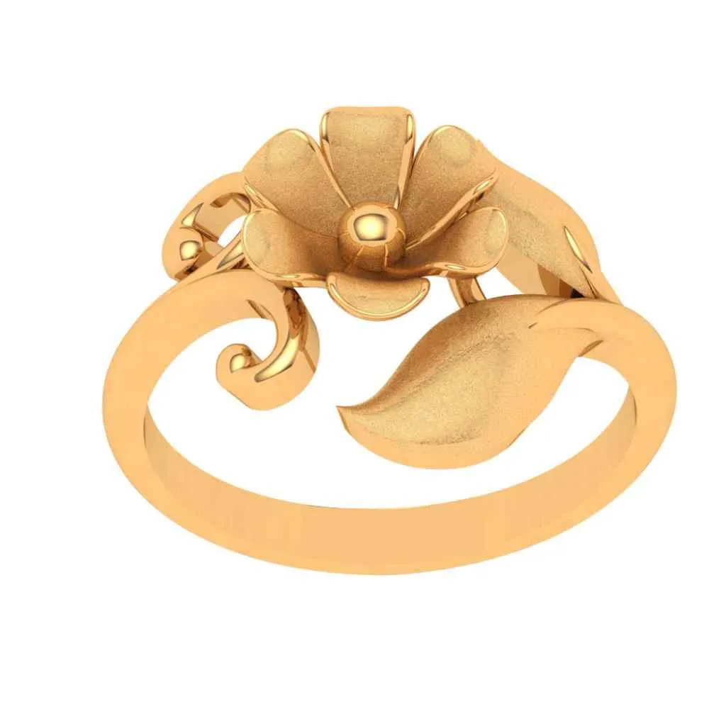 22k Floral Themed Gold Rings Design For Women